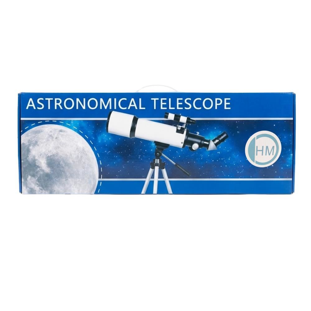 Telescopio de Refractancia Astronomica Alta Potencia Apertura de 80 mm y 500 mm de Longitud Focal con Tripode Bossney F50080M